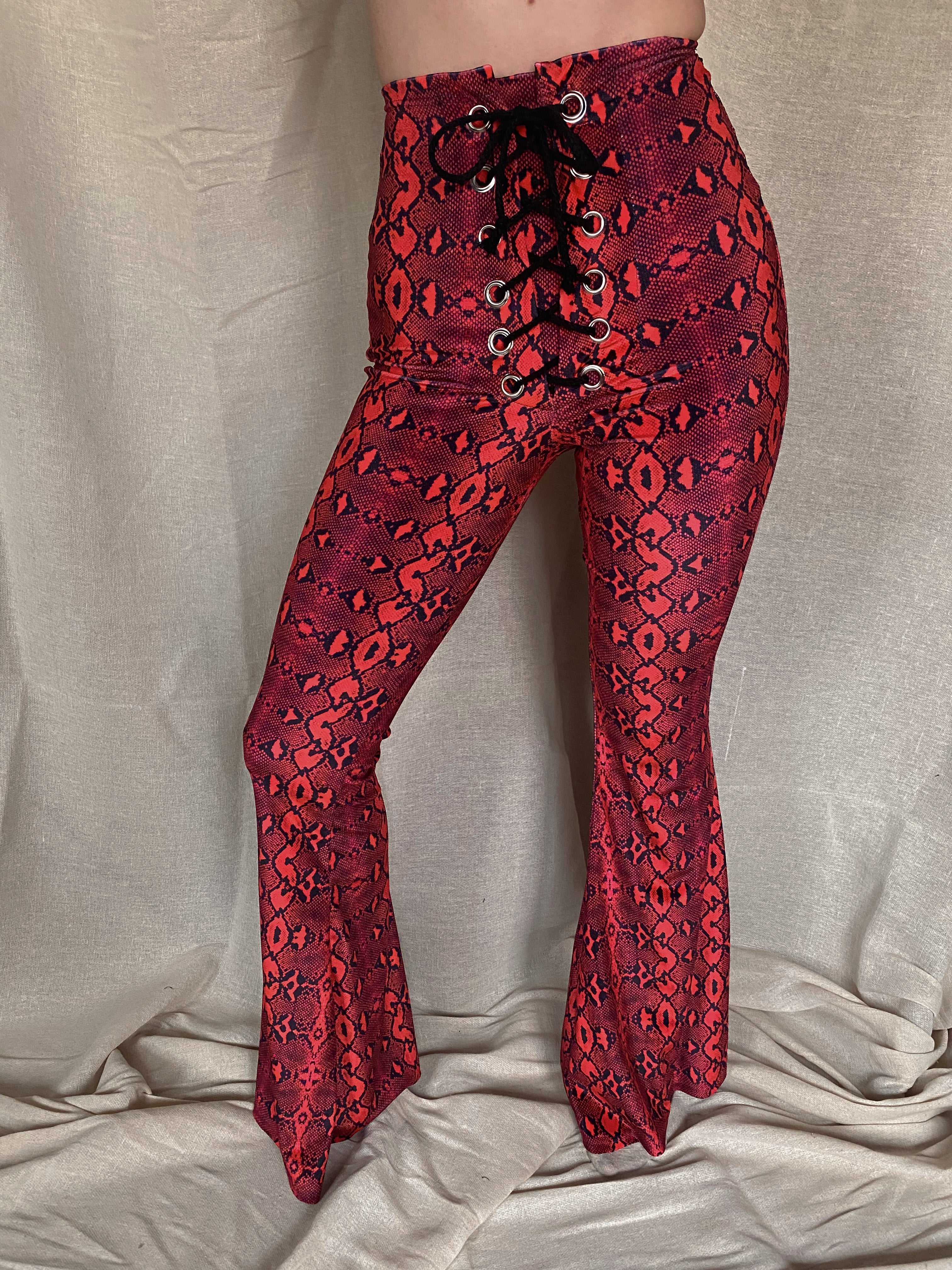 Flared snake hot sale print pants