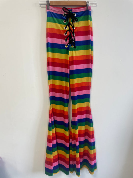 SAMPLE Stevie Flared Trousers - Rainbow Stripe