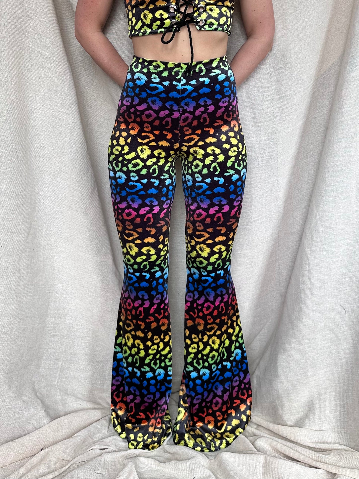 EXCLUSIVE - Flared Trousers - Rainbow Leopard