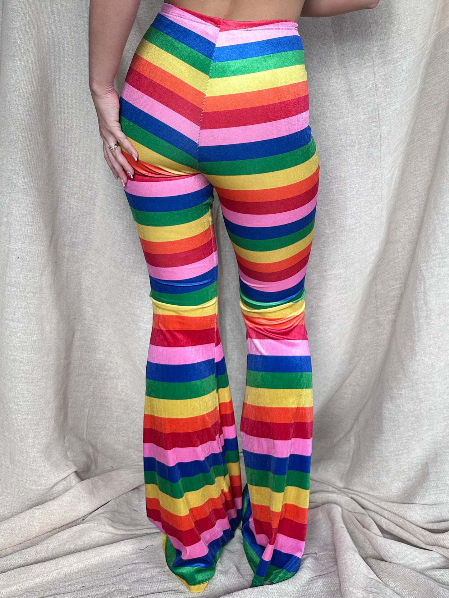 SAMPLE - LIMITED EDITION - Stevie Flared Trousers - Rainbow Stripe