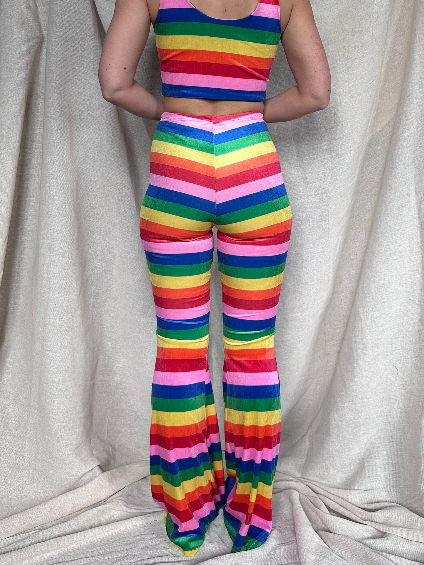 SAMPLE - LIMITED EDITION - Stevie Flared Trousers - Rainbow Stripe