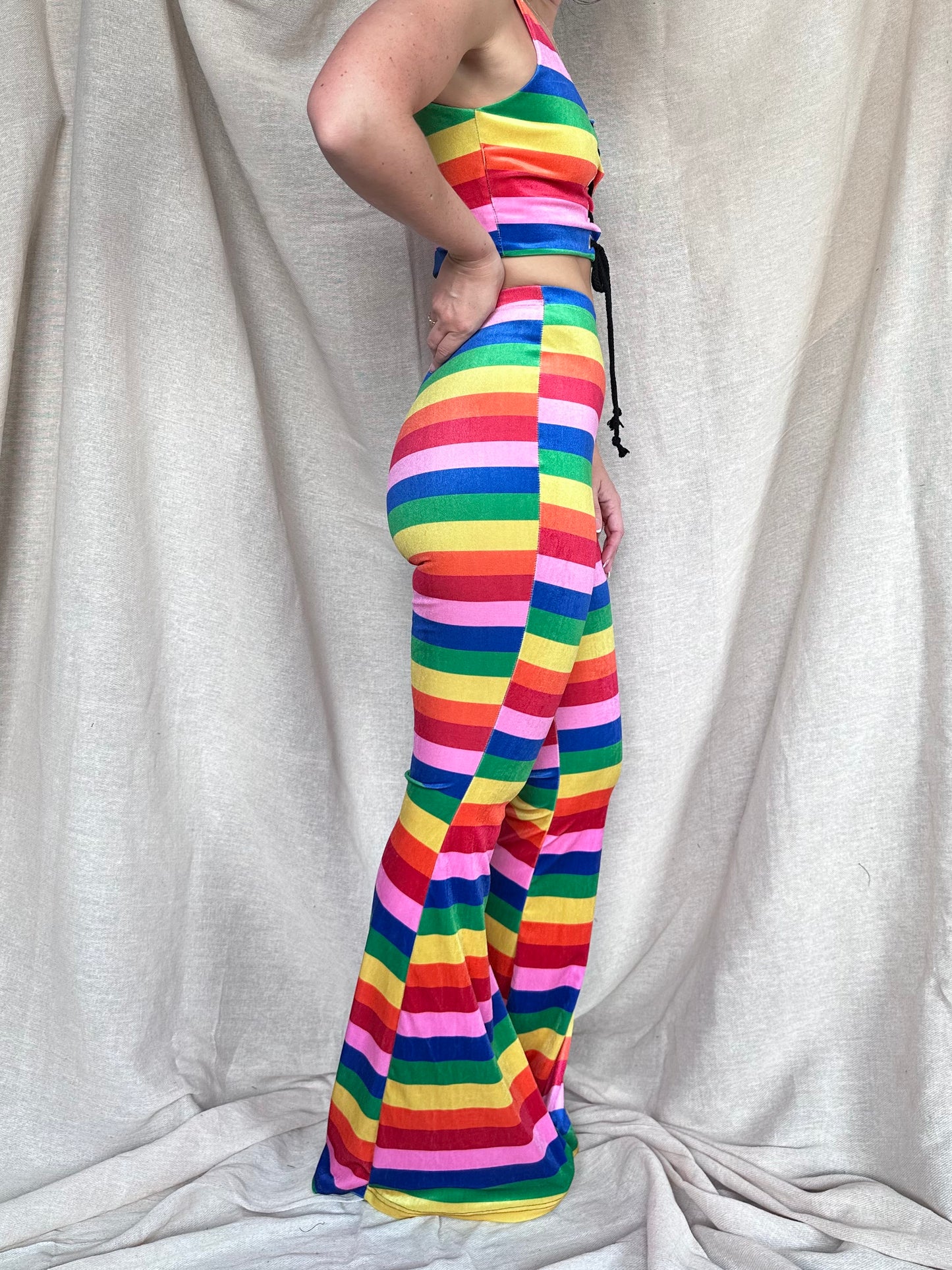 EXCLUSIVE - Flared Trousers - Rainbow Stripe