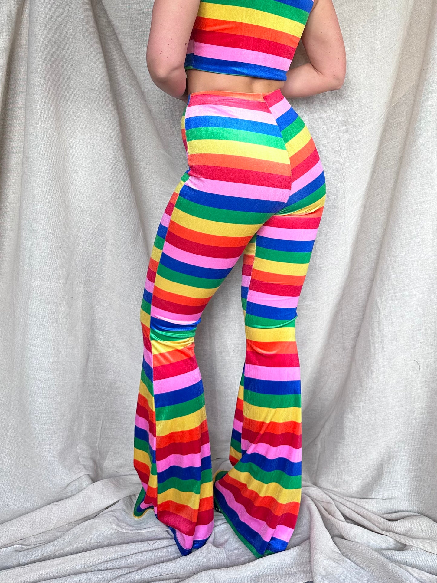 EXCLUSIVE - Flared Trousers - Rainbow Stripe