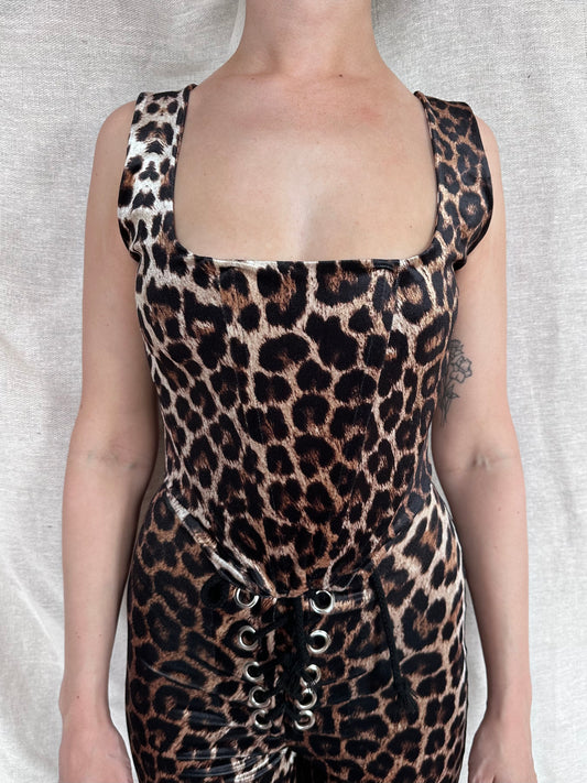 NEW - Corset - Golden leopard