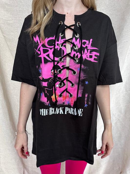 My Chemical Romance - Black Parade  - Black - Lace Up Tshirt