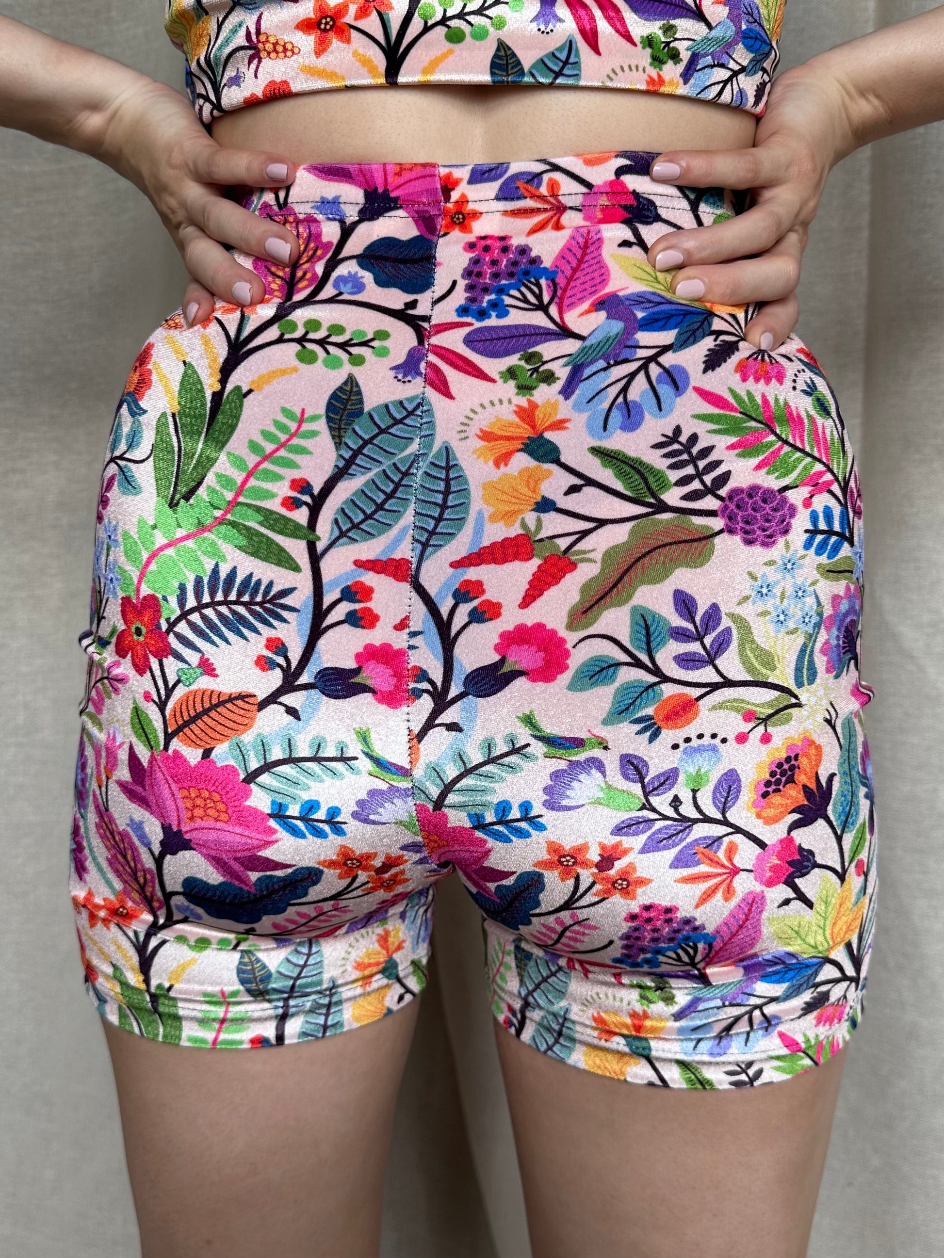 Rainbow high waisted on sale shorts