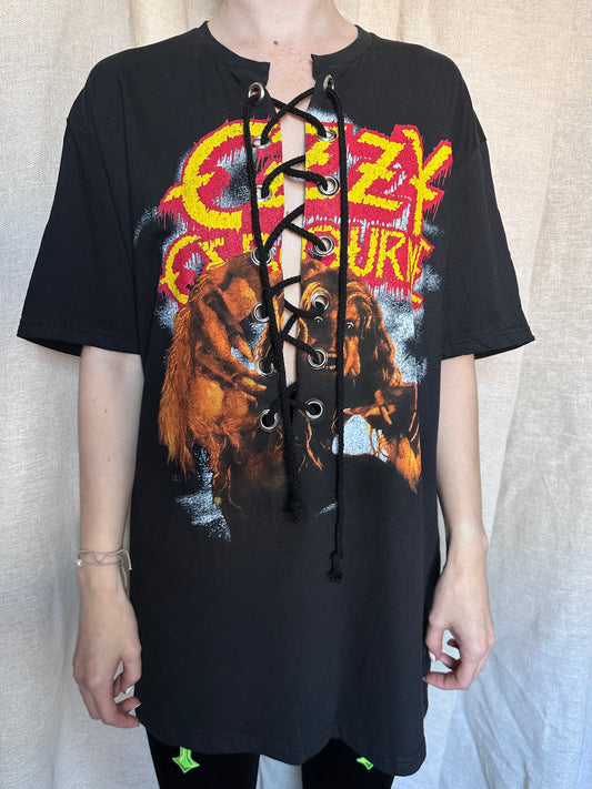 Ozzy Osbourne  - Black - Vintage Werewolf - Lace Up T-shirt