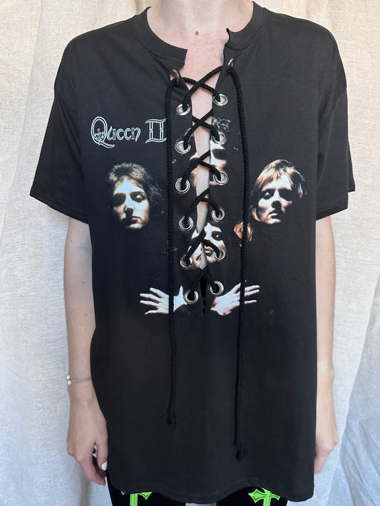 Queen  - Black - Bohemian Rhapsody - Lace Up T-shirt