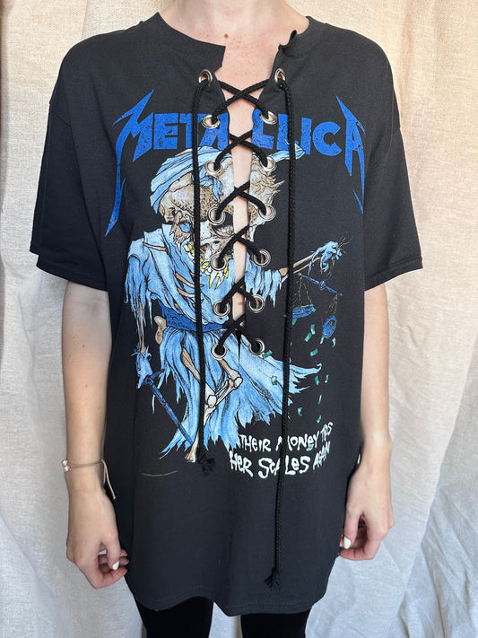 Metallica  - Black -Doris (back print) - Lace Up T-shirt