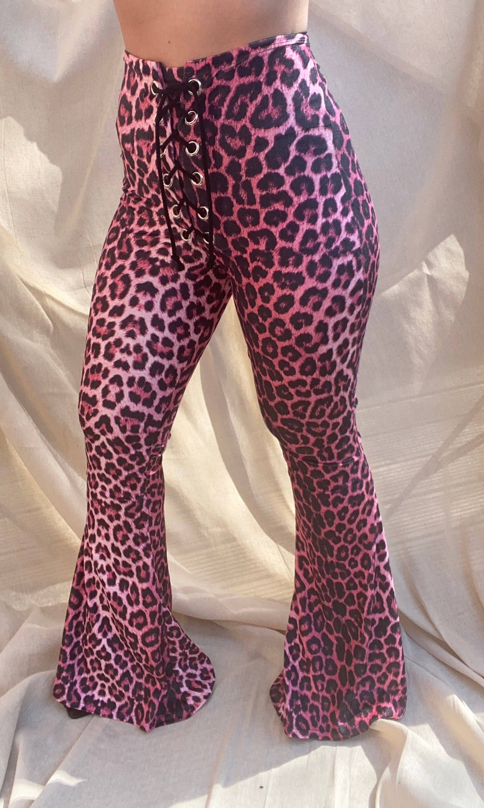 Pink leopard tights best sale